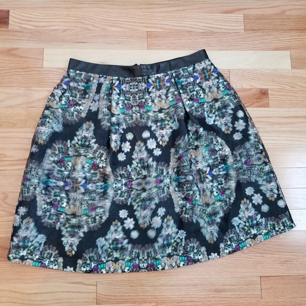 Nicole Miller Artelier gorgeous jewel/floral skirt